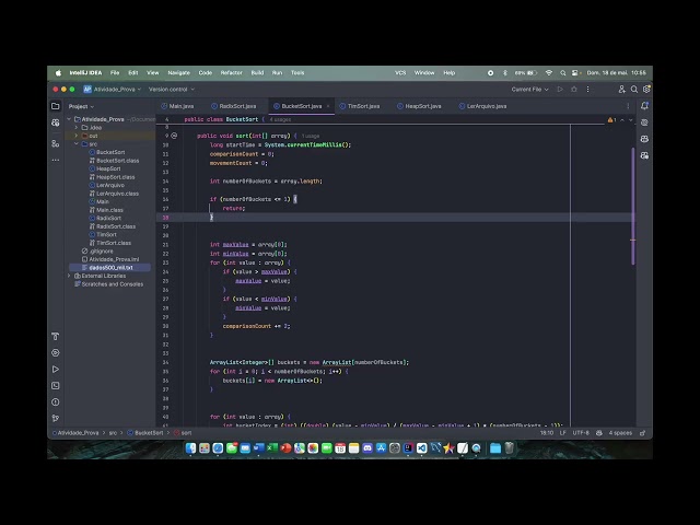Radix Sort, Bucket Sort, Tim Sort e Heap Sort