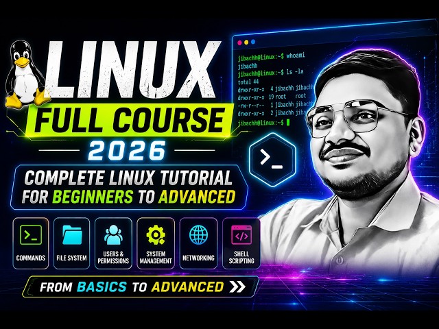 Linux Full Course 2026 | Complete Linux Tutorial for Beginners to Advanced |