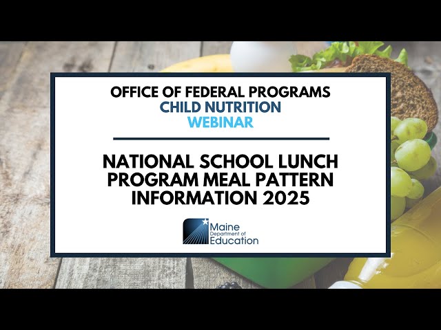 National School Lunch Program  Meal Pattern