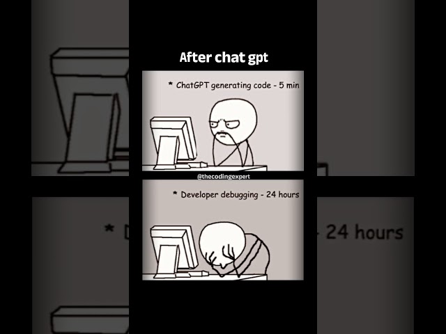 Developers before ChatGPT: 😎 2 Hours Coding… After? 6 Hours Debugging! 💀😂 - #shorts #codingmemes