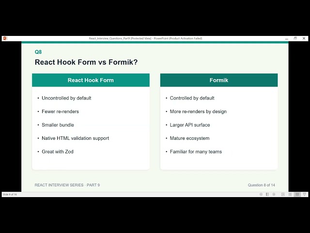React Interview Questions Part 9 | Forms (Controlled, Validation, Multi-step & More)