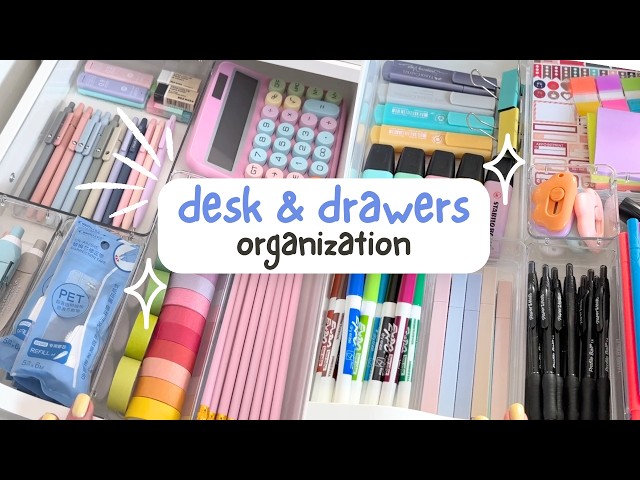 Desk + Stationery Organization Makeover ASMR 💗 Cozy & Aesthetic