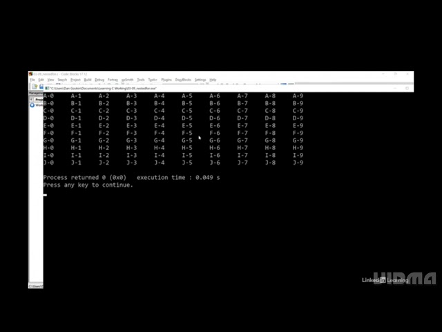 #26 Nested loops in .c