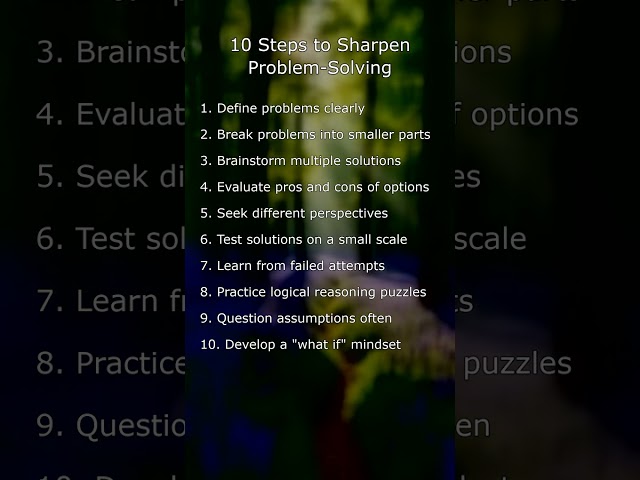 10 Steps to Sharpen Problem-Solving