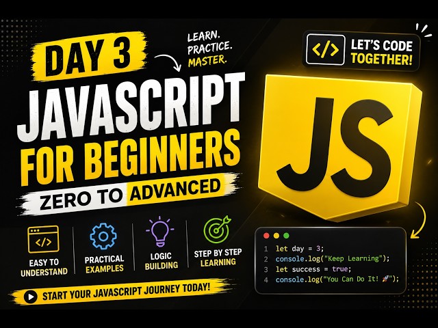 🚀 JavaScript Tutorial for Beginners | Day 3 | Operators in JavaScript (2026)