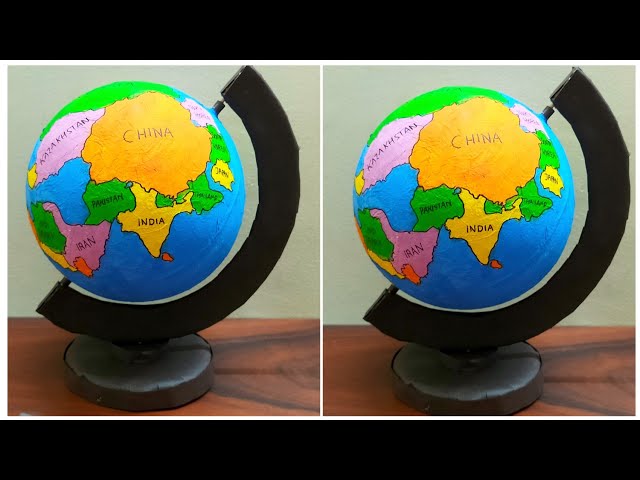 Globe Model for school project | 3d globe model for school project Easy | working model of globe