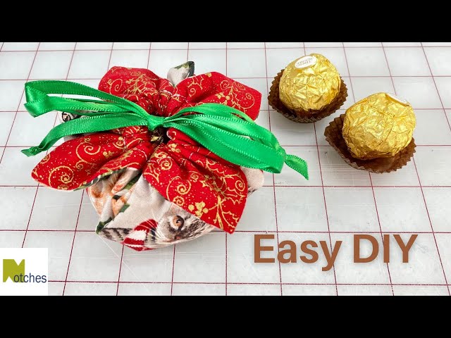 Quick and Easy DIY  Petal Drawstring Gift Bag  - Christmas Gift Bag