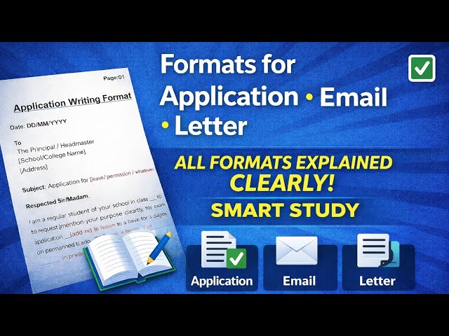 Master English Written Part Formats, Part:01(Application,Email,Letter) || Smart Study