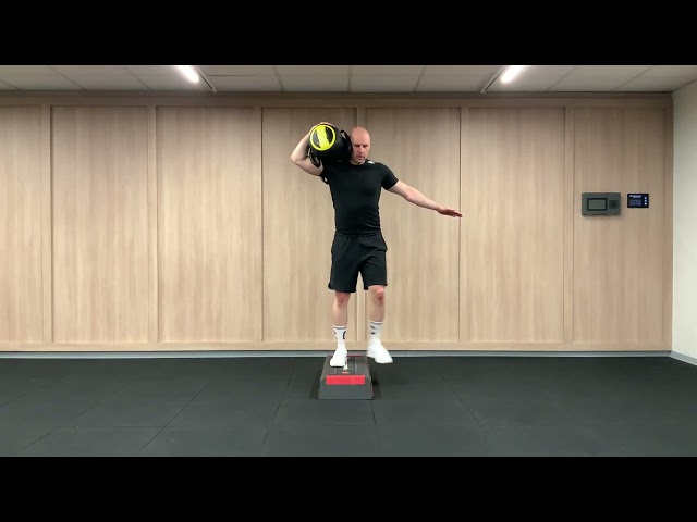 1111 | Unilateral Hold Step Down / Lateral Squat w/ Weight Bag