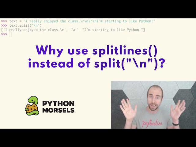 Split text into lines with the Python's splitlines method