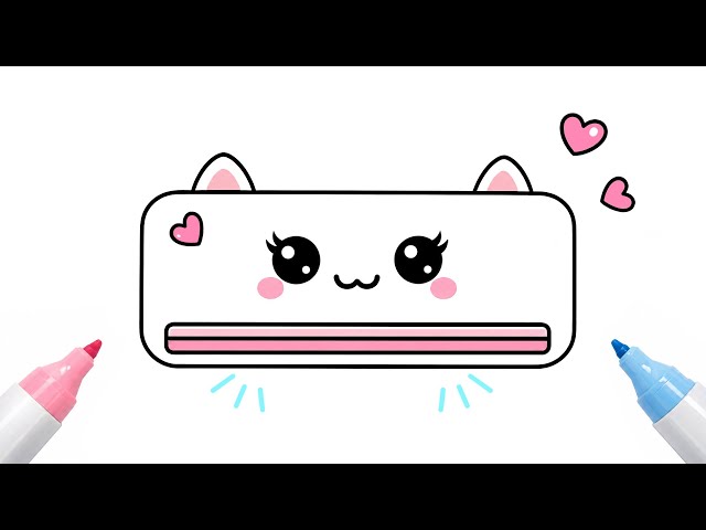 Cute Air Conditioner Drawing ❄️🩷 | Easy Kawaii Drawing for Kids