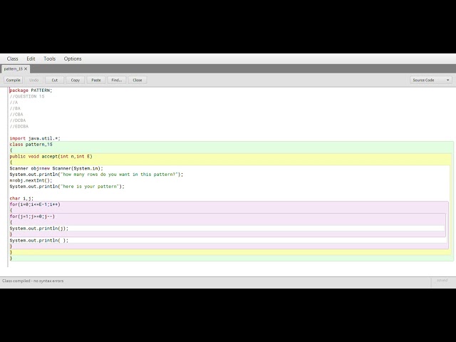 Blue Java : pattern program part 15