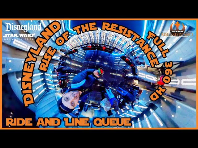 Rise of the Resistance Line Queue and Ride in FULL 360 DEGREES! | Galaxy’s Edge| Disneyland