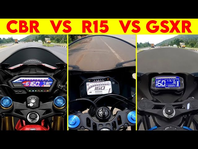 CBR 150R VS GSXR 150 VS R15 V4 | 0 TO 150 | TOPSPEED BATTLE