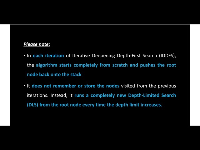 Iterative Deepening Search (IDS) with Example