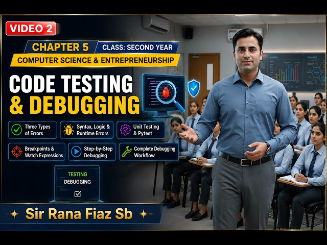 Types of Errors & Exception Handling | Chapter 5  Class 2nd Year Computer Science & Entrepreneurship