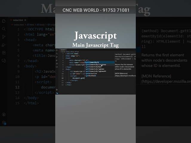 Javascript -  Main JS Tag #frontendcourse #coding #computer