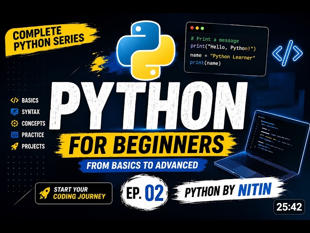Python for Beginners From Basic to Advance by Nitin || python series || Part 2.