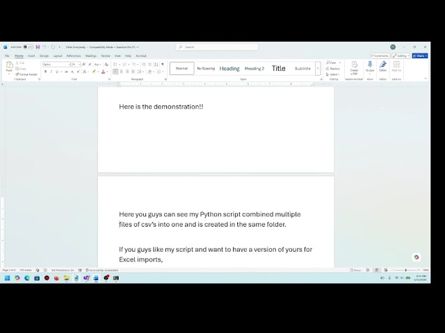 Python CSV File Combination