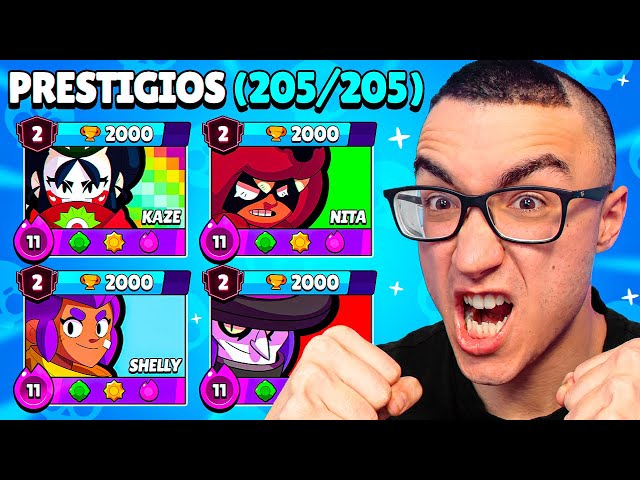 SUBO a TODOS MIS BRAWLERS a +2.000🏆(PRESTIGIO 2) en BRAWL STARS