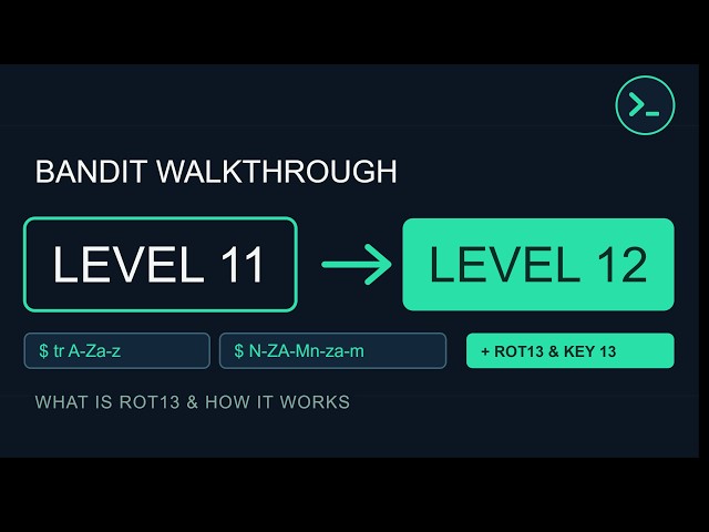 OverTheWire Bandit Level 11 to 12 Walkthrough | What is ROT13 & Key 13 Explained