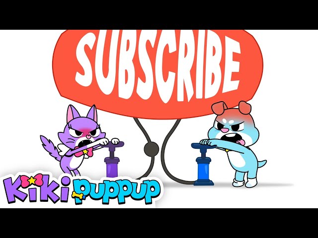 Let's Pop the SUBSCRIBE balloon!🎈| Subscribe and Watch New Videos! | Kikipuppup Nursery Rhymes
