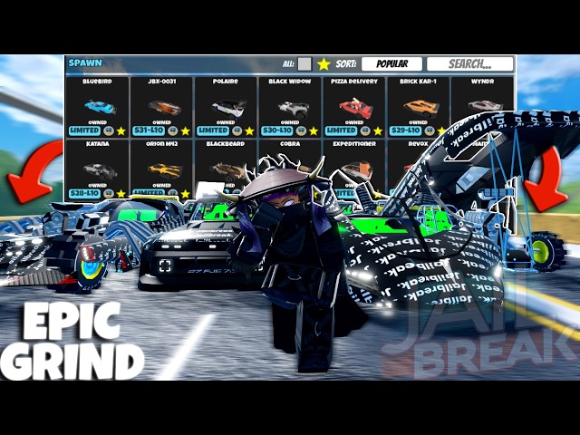 I TRIED TO GRIND WITH ALL MY LIMITED CARS IN ROBLOX JAILBREAK
