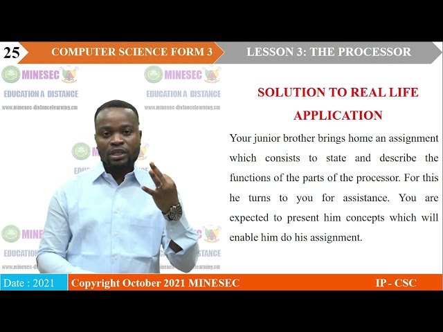 IP-INFO Computer Science Form 3 Lesson 3 THE PROCESSOR