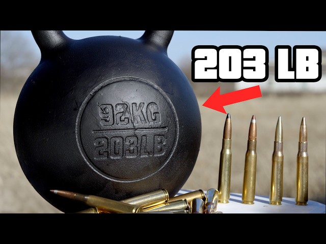 Worlds Largest Kettlebell vs .50 Cals