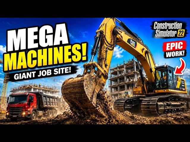 I Operated a MASSIVE Excavator! 😱 Mega Construction Job | Construction Simulator