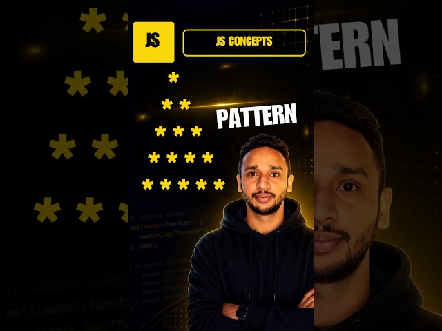 JavaScript Star Pattern Tutorial | Logic Building for Triangle Star Pattern 🚀