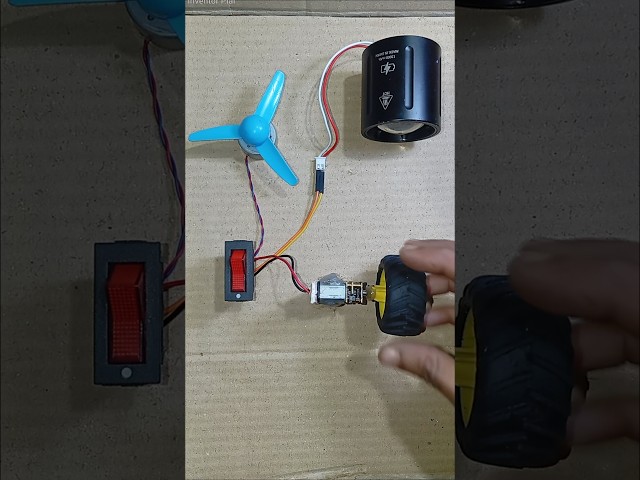 How I Powering Bo Fog Light & Dc Motor Fan With N20 Gear Motor #project #dcmotor #tech