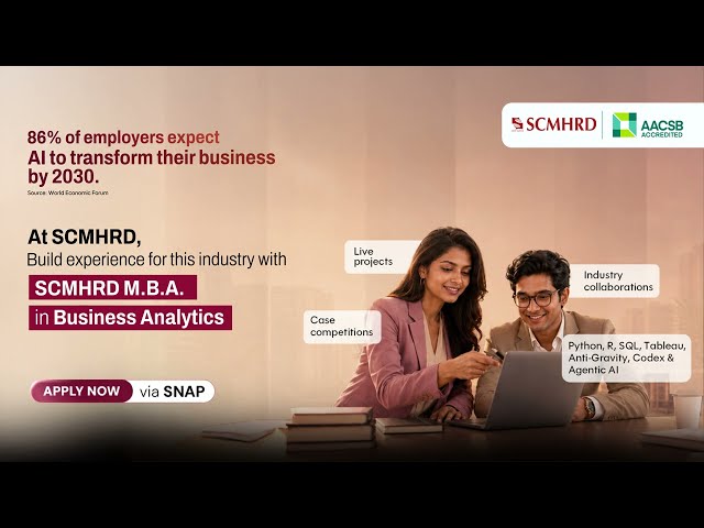 Prepare for data-led careers with the M.B.A. in (Business Analytics) at SCMHRD