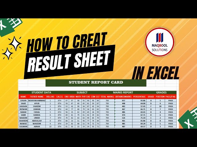 Result Sheet  Marks Sheet