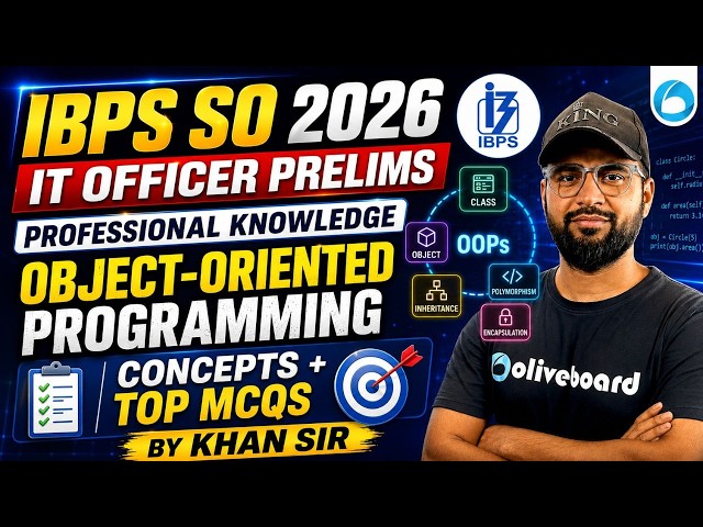 IBPS SO 2026 |  IT Officer Prelims | Professional Knowledge | Object-Oriented Programming (OOPs)| Co