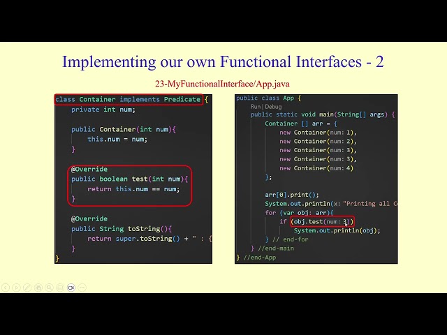 Implementing our own functional interfaces: @FunctionalInterface annotation
