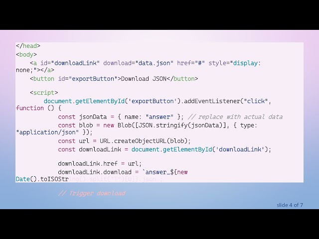 How to Download a JSON File with JavaScript on iOS Safari