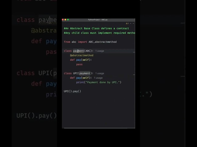 ABC = Strict contract | Abstract base class #python #python programming #pythontutorial