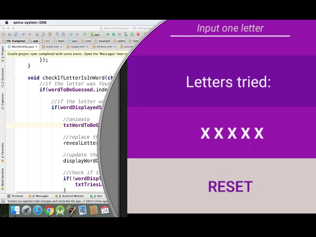 Java - Scale Animation  | Hangman Android App