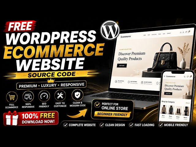 How to Create E-Commerce Website in WordPress FREE 🔥 | Free Source Code | Online Store Website