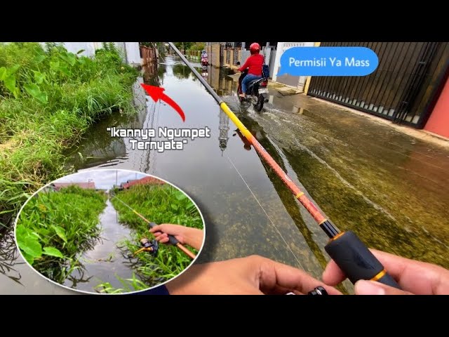 Mancing Casting di Jalanan Banjir?! GAK NYANGKA MALAH STRIKE!!