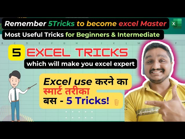 Excel Tips and Tricks|Excel Top 5 Tricks to become an Excel Expert|Hindi Tutorial|AnkitLearningTech