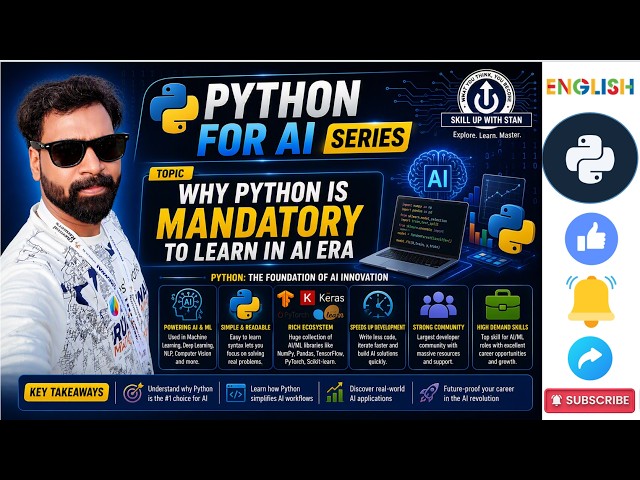 PYTHON FOR AI - IN ENGLISH - WHY PYTHON IS MANDATORY TO LEARN IN THIS AI ERA