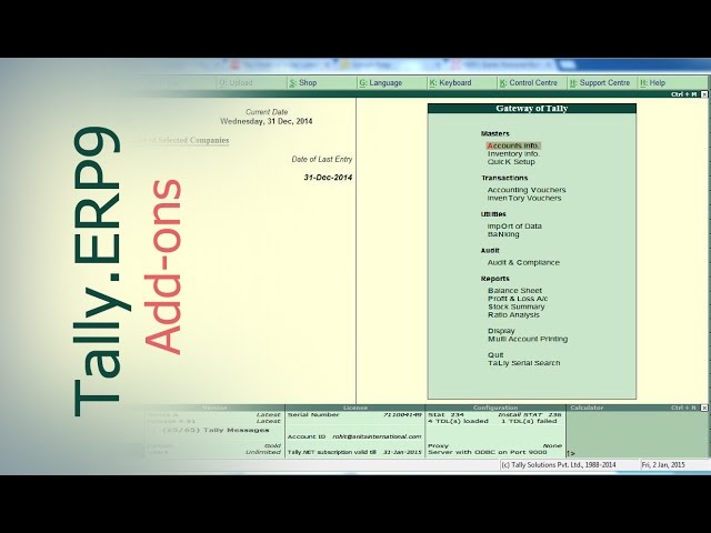 Tally Add Ons :  Sales Man - AgentWise Module in Tally.ERP9 | Tally Customization