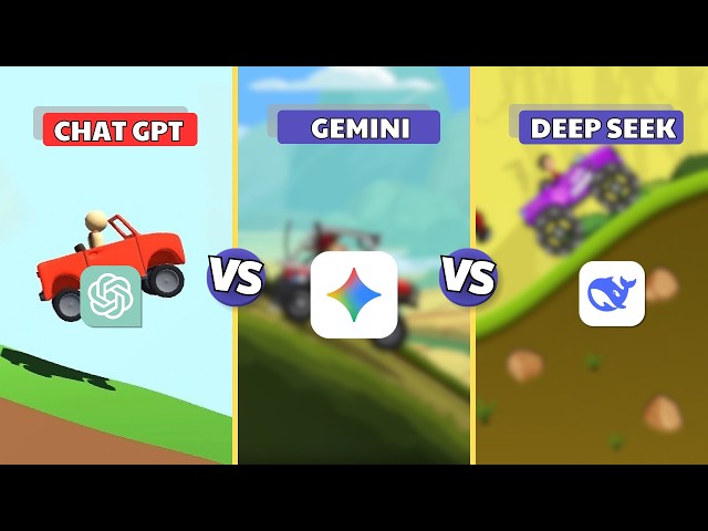 3 AI Worked Together to Make a Hill Climb Racing Game 😱 (ChatGPT vs Gemini vs DeepSeek) #chatgpt #ai