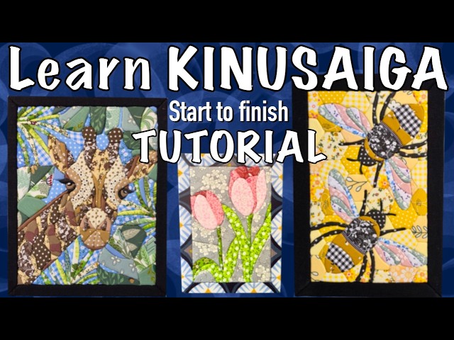 Learn KINUSAIGA no-sew! Complete tutorial Amazing fabric scraps collage #art #kinusaiga #craft