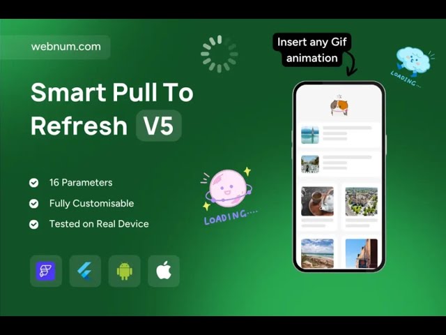 FlutterFlow Pull to Refresh Widget 🔄 GIF Animation 🧩 #flutterflow #pulltorefresh #gif