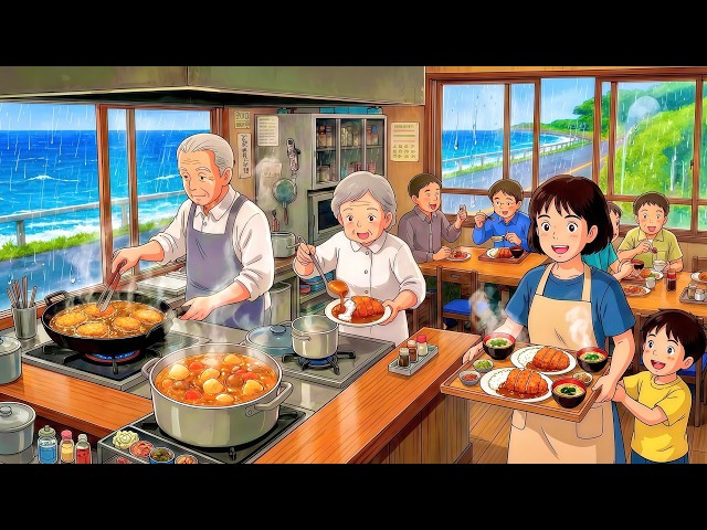 A Rainy Day at Grandma ’s Little Shokudo: Cooking Memories Together | Ghibli-Style Video