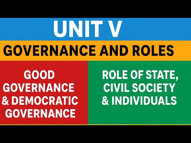 Part 1 | Good Governance & Democratic Governance | Role of State, Civil Society & Individuals |