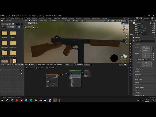 Low Polly Thompson Submachine Gun PS1/PSX ✔ 3D MODEL FREE